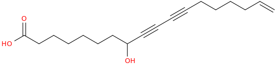 17 octadecene 9,11 diynoic acid, 8 hydroxy 